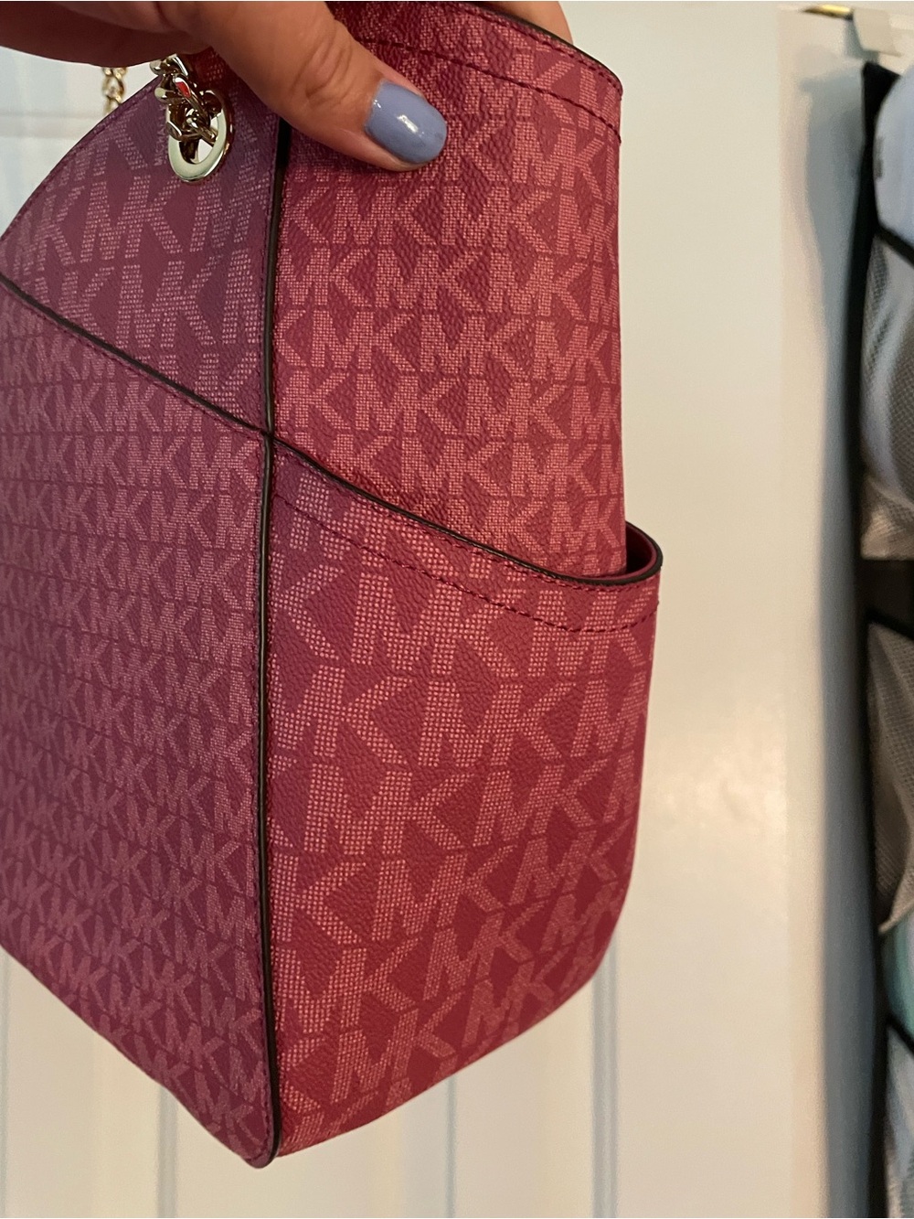 Michael Kors Red Signature Chain-Handle Tote - Picture 5 of 14